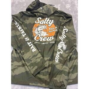 Salty Crew Camo Hoodie 2XL Comfy 80/20 Cotton Blend with Tattoo-Inspired Sleeves